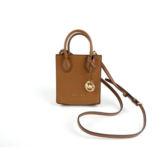 Michael Kors Mercer Luggage Extra Small Pebbled Leather Crossbody - Picture 1 of 12